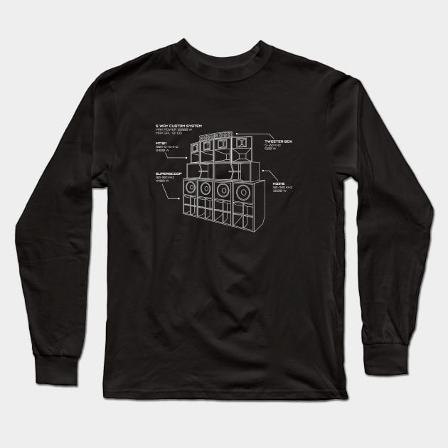 Sound System Diagram Long Sleeve T-Shirt by Atomic Malibu